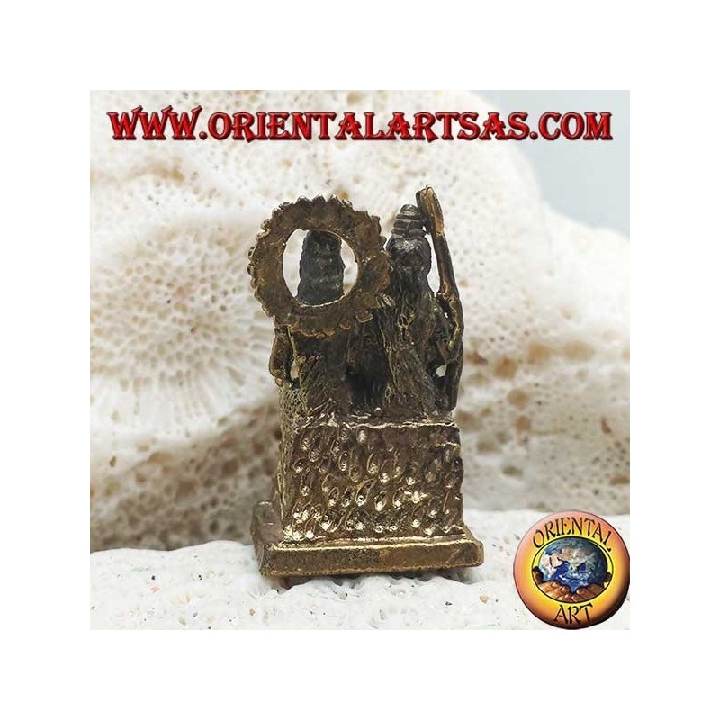 Sculpture of the family with Ganesh "the elephant God", "Parvati" and "Siva" (Shiva) in brass (small)