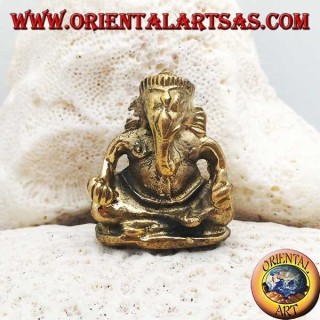 Skulptur Ganesh "der Elefantengott" sitzt in Messing (klein)