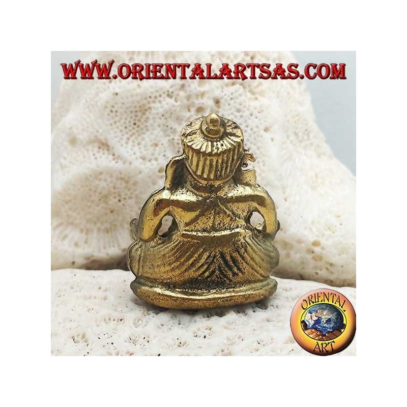 Skulptur Ganesh "der Elefantengott" sitzt in Messing (klein)