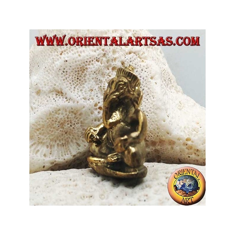 Sculpture Ganesh "the elephant God" seated, in brass (small)