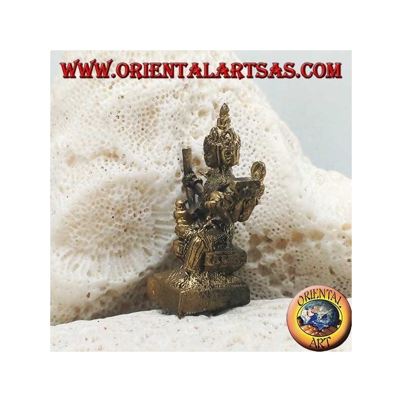 Escultura Brahma "el dios creador del universo material", hecha de latón (pequeño)