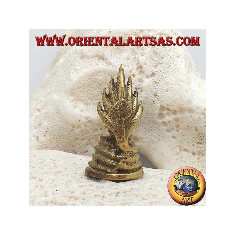 Scultura Buddha "Dhyana Mudra - simbolo di meditazione e saggezza" nella foglia in ottone (piccola)