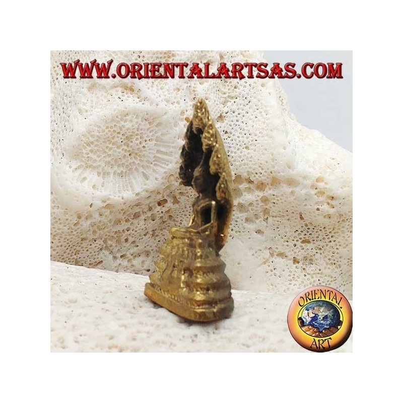 Sculpture de Bouddha "Dhyana Mudra - symbole de méditation et de sagesse" dans la feuille de laiton (petite)