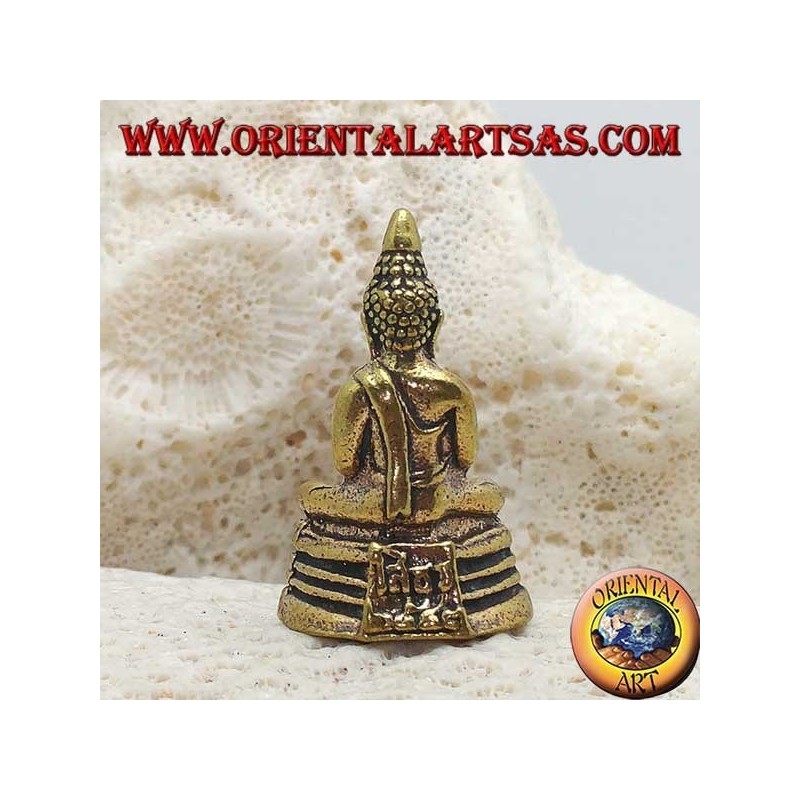 Buddha-Skulptur "Dhyana Mudra - Symbol für Meditation und Weisheit" auf dem Messingaltar (klein)