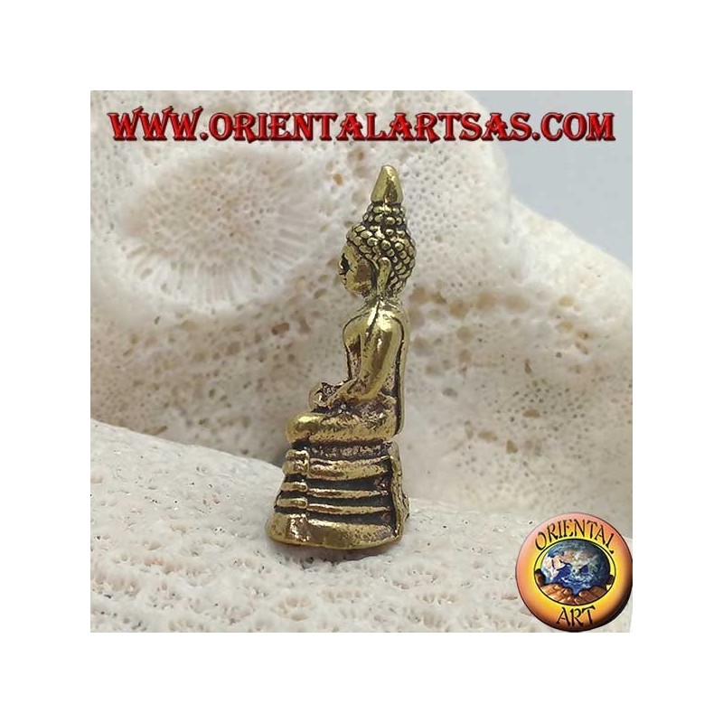 Escultura de Buda "Dhyana Mudra - símbolo de meditación y sabiduría" en el altar de bronce (pequeño)