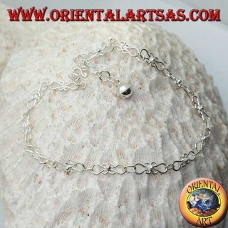 Bracelet de cheville courbe en argent avec une cloche