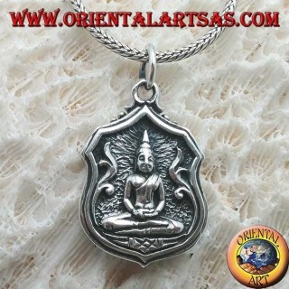 Colgante de plata de Buda "Dhyana Mudra", símbolo de meditación "en la imagen con escritura en el reverso