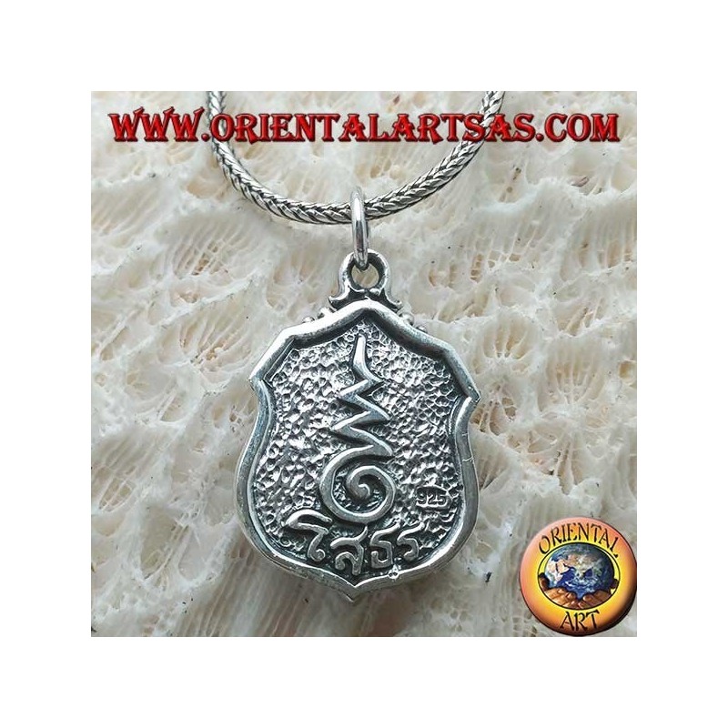 Silver Buddha pendant "Dhyana Mudra", symbol of meditation "in the picture with writing on the back