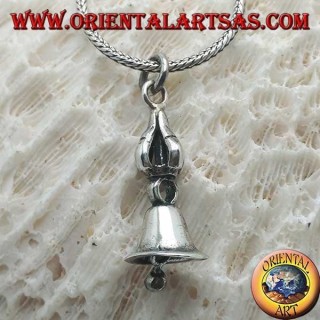 Pendentif argent tibétain lisse Gantha (cloche bouddhiste)