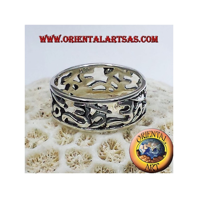 Anello Fedina Om (sillaba sacra ) traforato in argento 