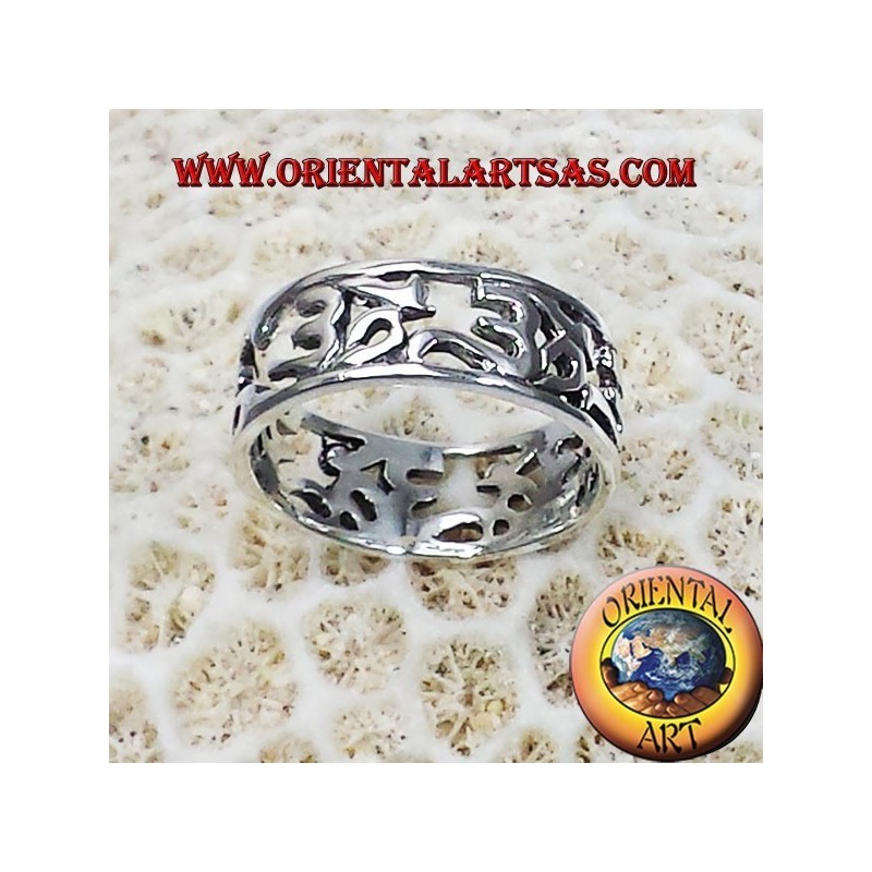 Anello Fedina Om (sillaba sacra ) traforato in argento 
