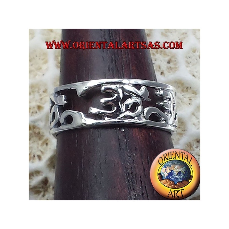 Anello Fedina Om (sillaba sacra ) traforato in argento 