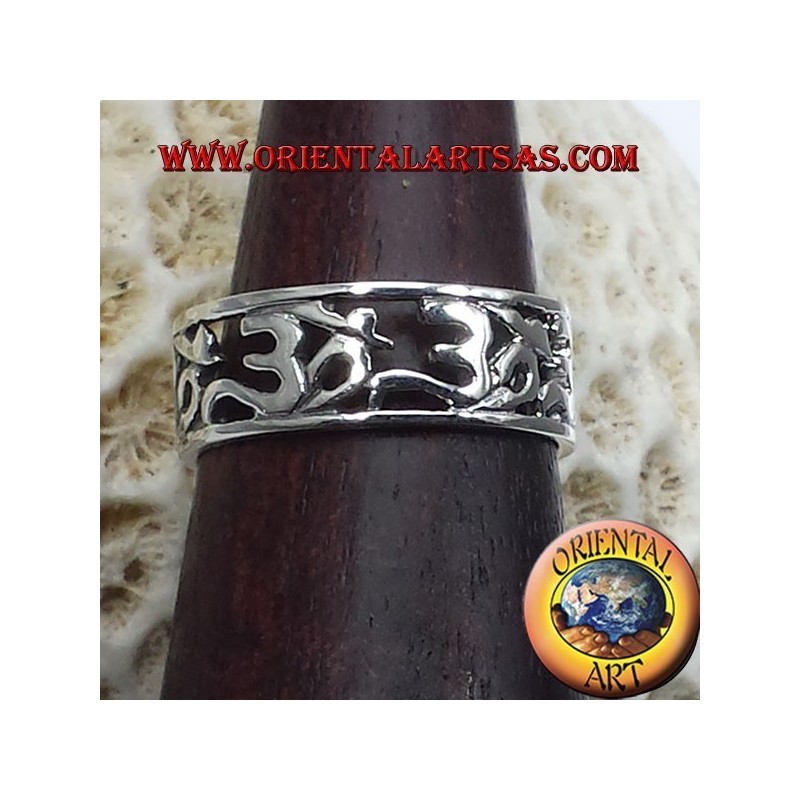 Anello Fedina Om (sillaba sacra ) traforato in argento 