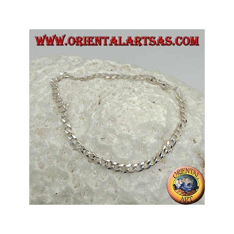 Bracciale in argento Groumette sottile, a catena piatto