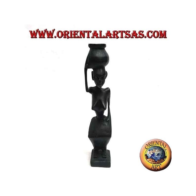 Scultura di una donna idrofora (portatrice di acqua) in legno di ebano