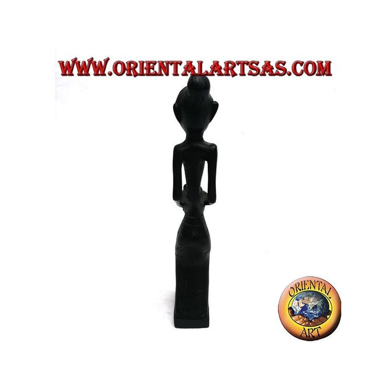 Scultura di una donna idrovora (portatrice di acqua) con vaso in grembo in legno di ebano