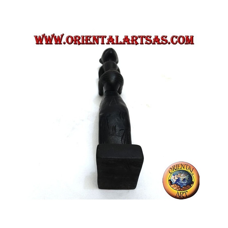 Sculpture of a water-scooping woman (water carrier) with ebony wood pot on her lap