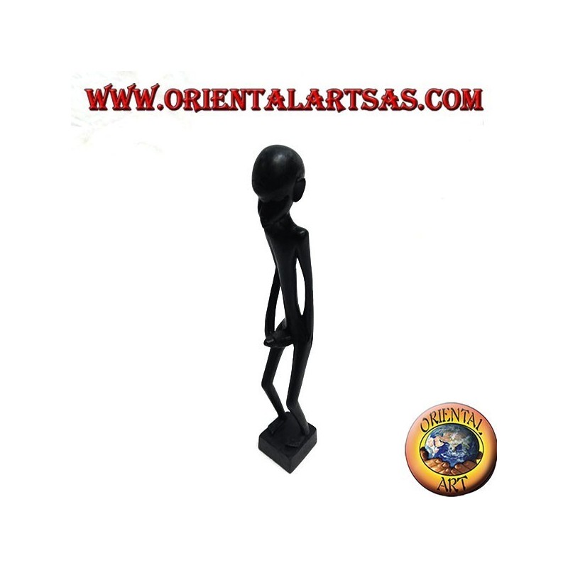 Sculpture of a man who masturbates standing in ebony wood