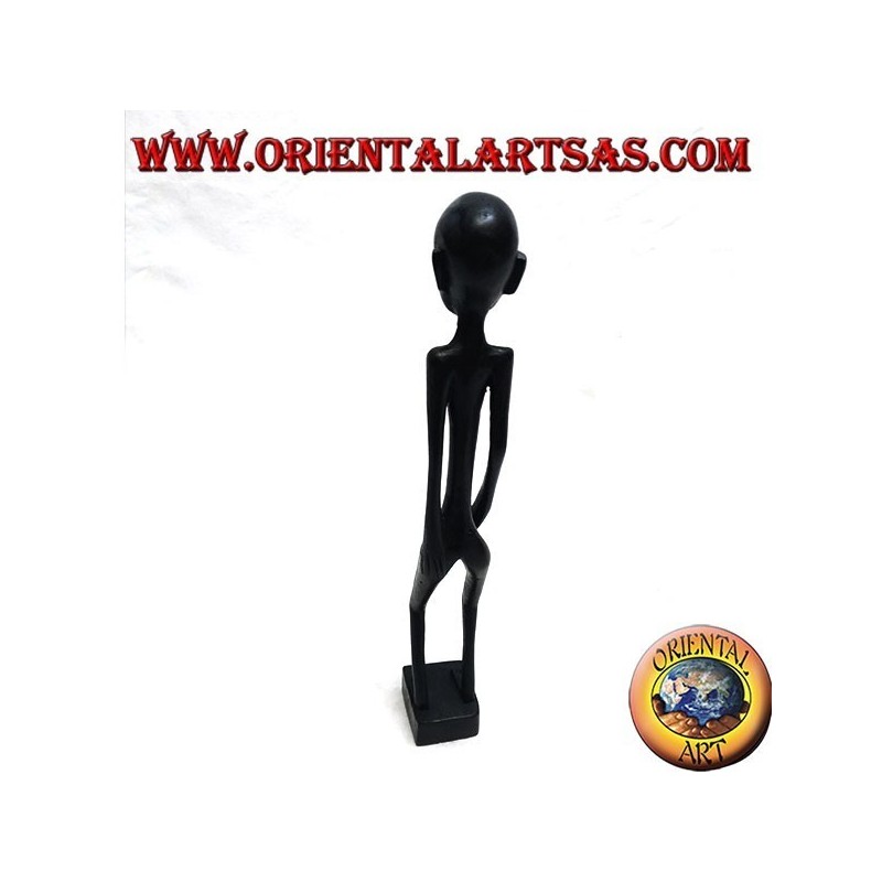 Sculpture of a man who masturbates standing in ebony wood