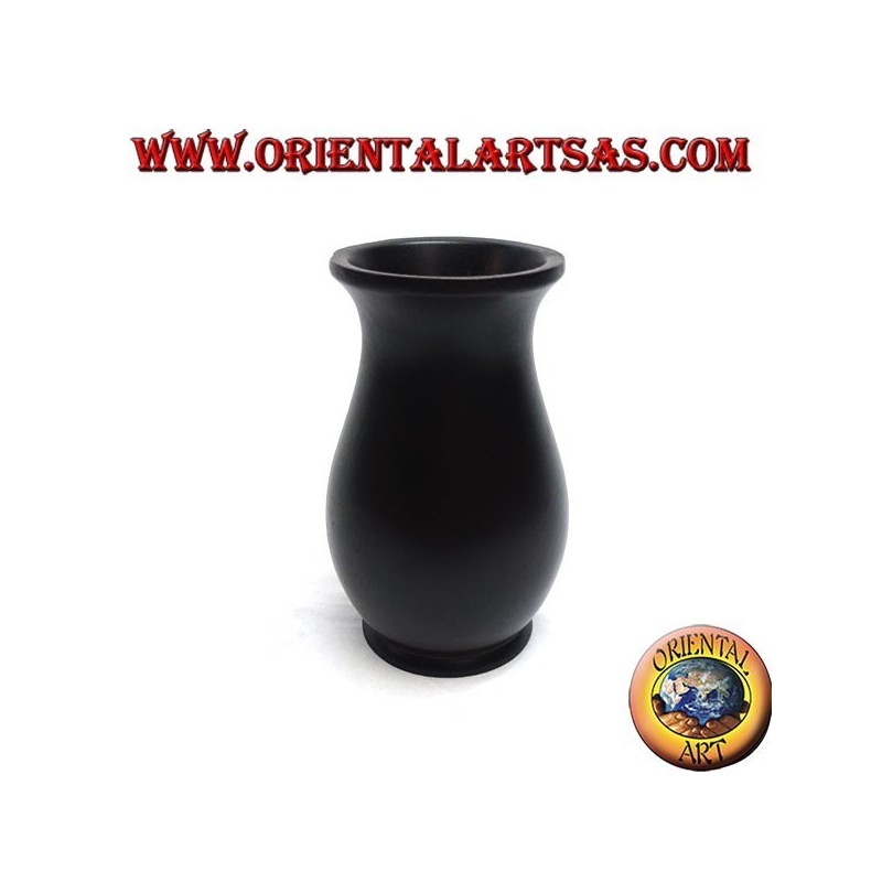 Mahagoni Blumenvase mit 15 cm floralen Gravuren