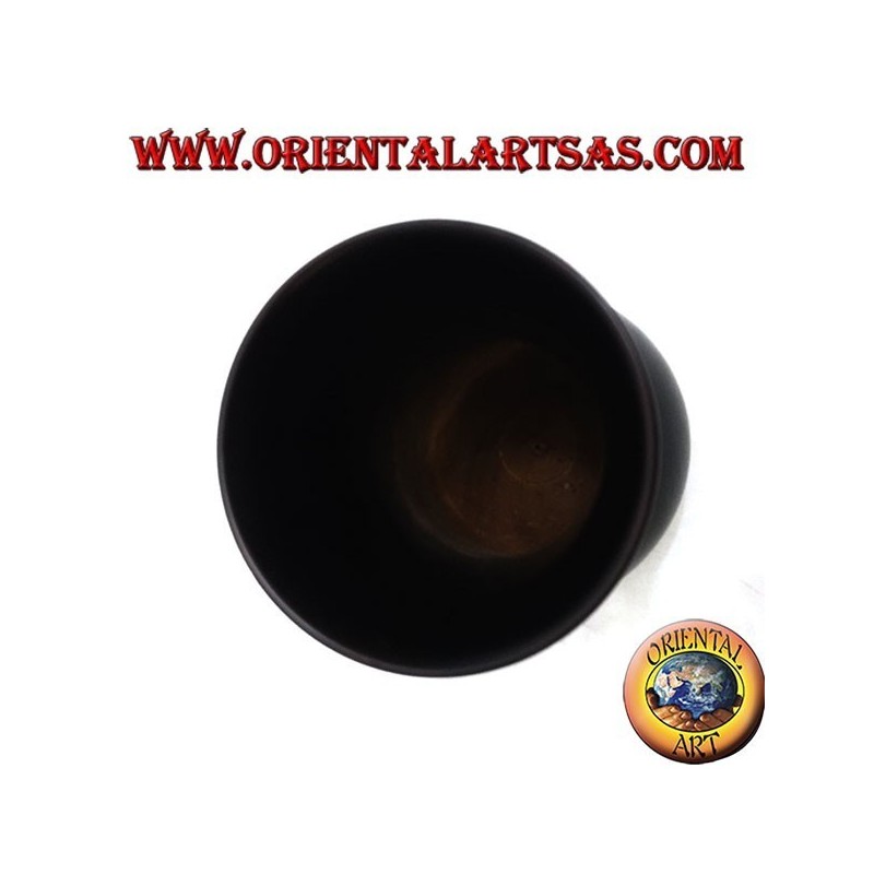 Mahogany flower vase with floral incisions 20 cm (wide)