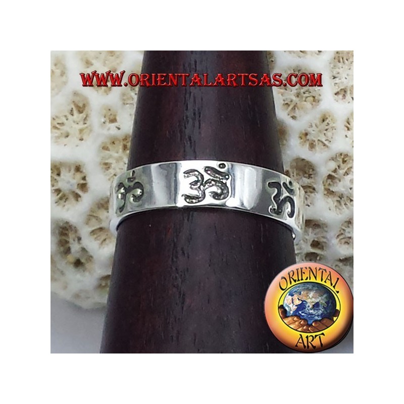 Anello Fedina Om (sillaba sacra ) traforato in argento 
