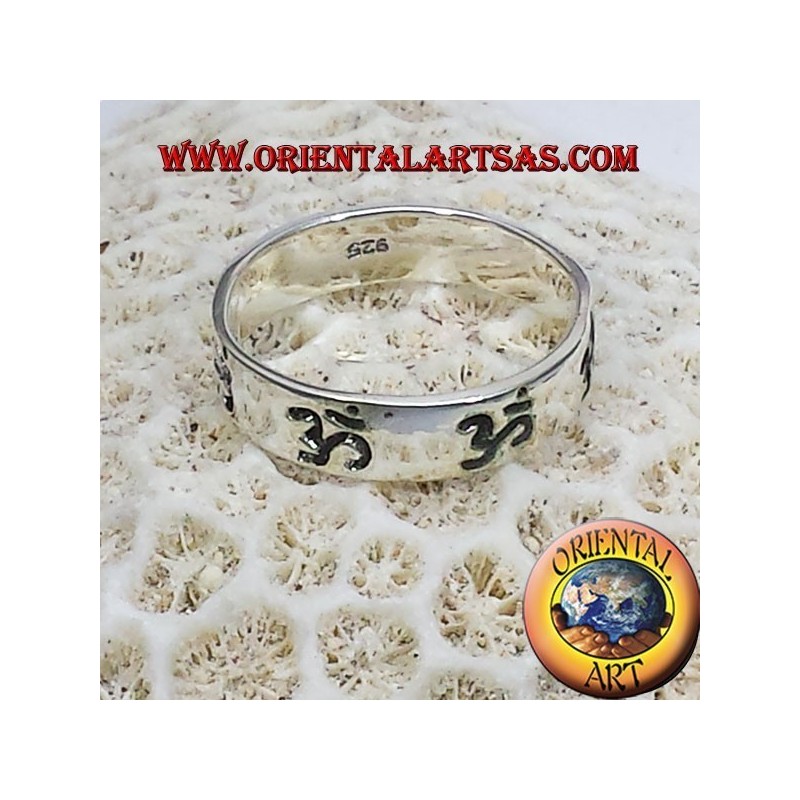 Anello Fedina Om (sillaba sacra ) traforato in argento 