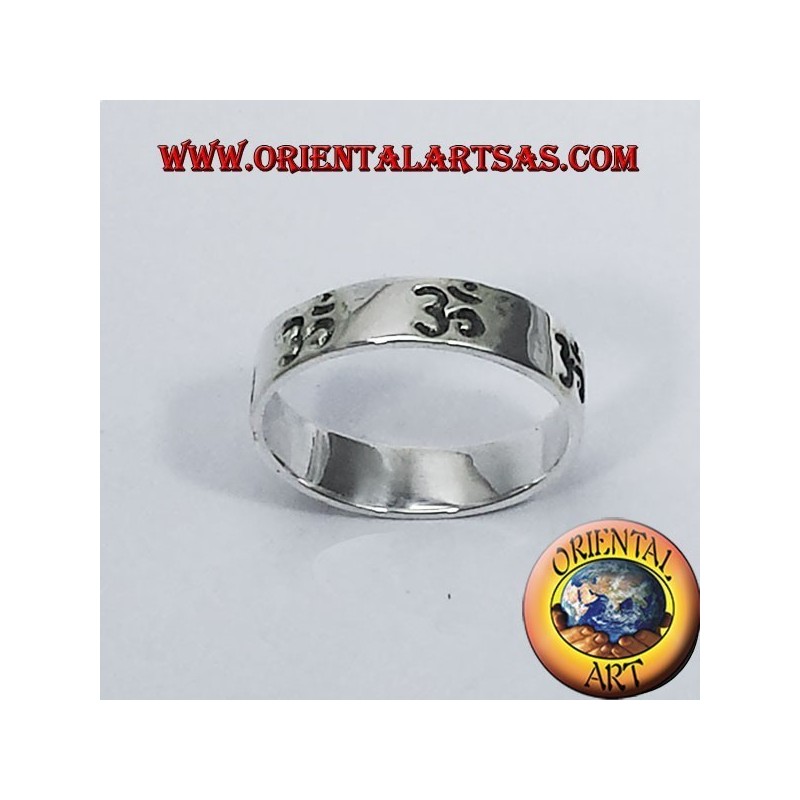 Anello Fedina Om (sillaba sacra ) traforato in argento 