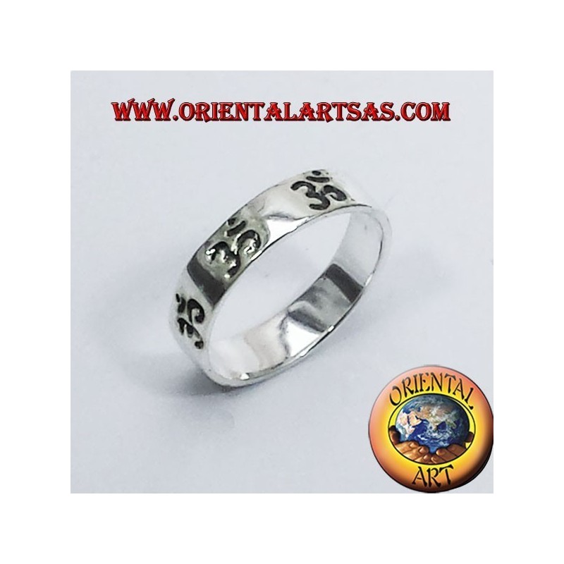 Anello Fedina Om (sillaba sacra ) traforato in argento 