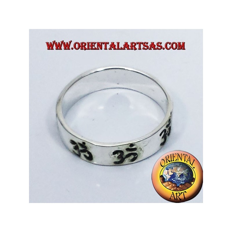 Anello Fedina Om (sillaba sacra ) traforato in argento 