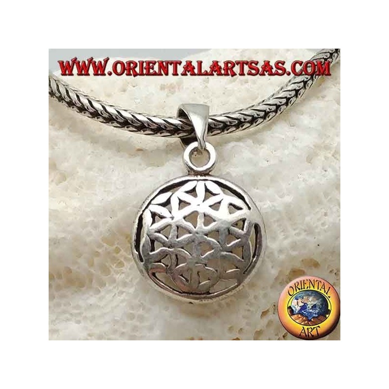 Silver pendant, flower of life (small)
