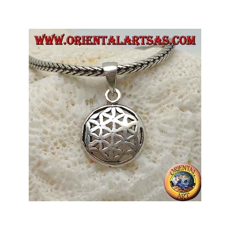 Silver pendant, flower of life (small)