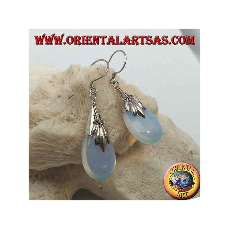 Boucles d'oreilles en argent avec opale de mer