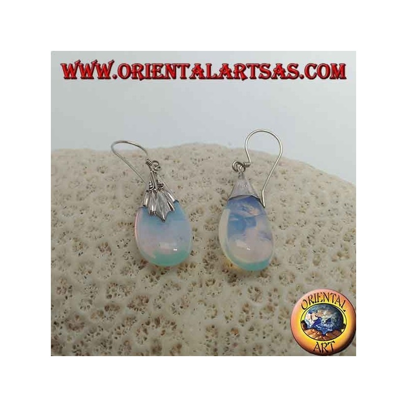 Boucles d'oreilles en argent avec opale de mer