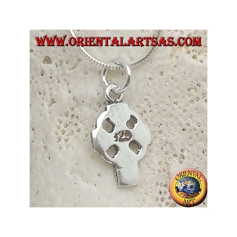 Pendentif en argent croix celtique avec runes gravées (petit)