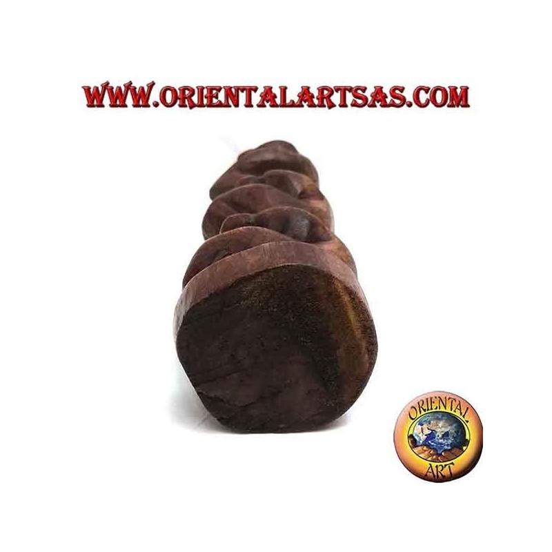 Sculpture representative of the Atman (yogi karma) "I don't see, I don't speak, I don't hear" in 30 cm suar wood