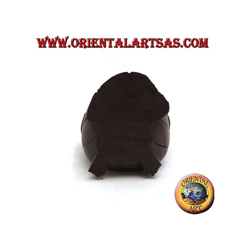 Sculpture of an owl curled up in 7 cm ebony wood