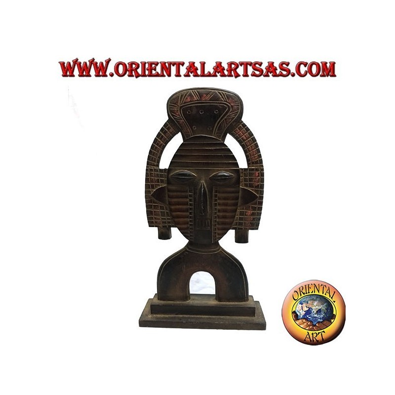 Masque de support sculpture d'une divinité inca en bois de balsa de 45 cm