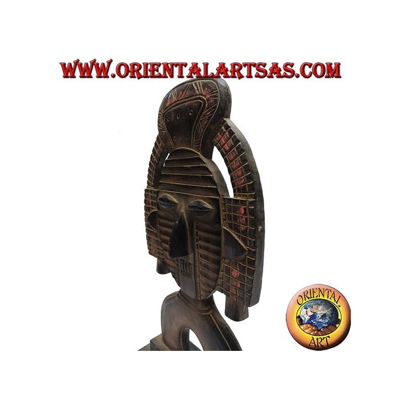 Sculpture support mask of an Inca deity in 45 cm balsa wood