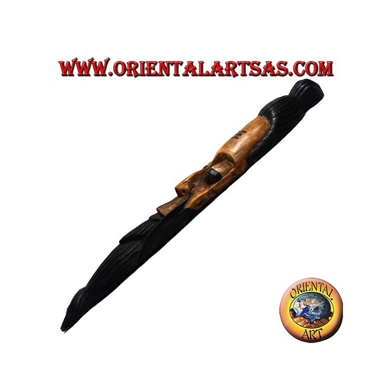 Máscara de palisandro de 45 cm del sabio anciano de origen nepalí