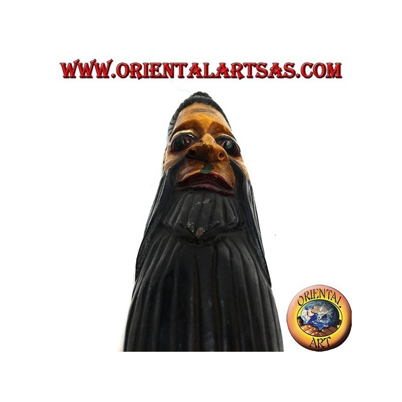 Maschera dell'anziano saggio dipinta di origine nepalese in legno di palissandro da 45 cm