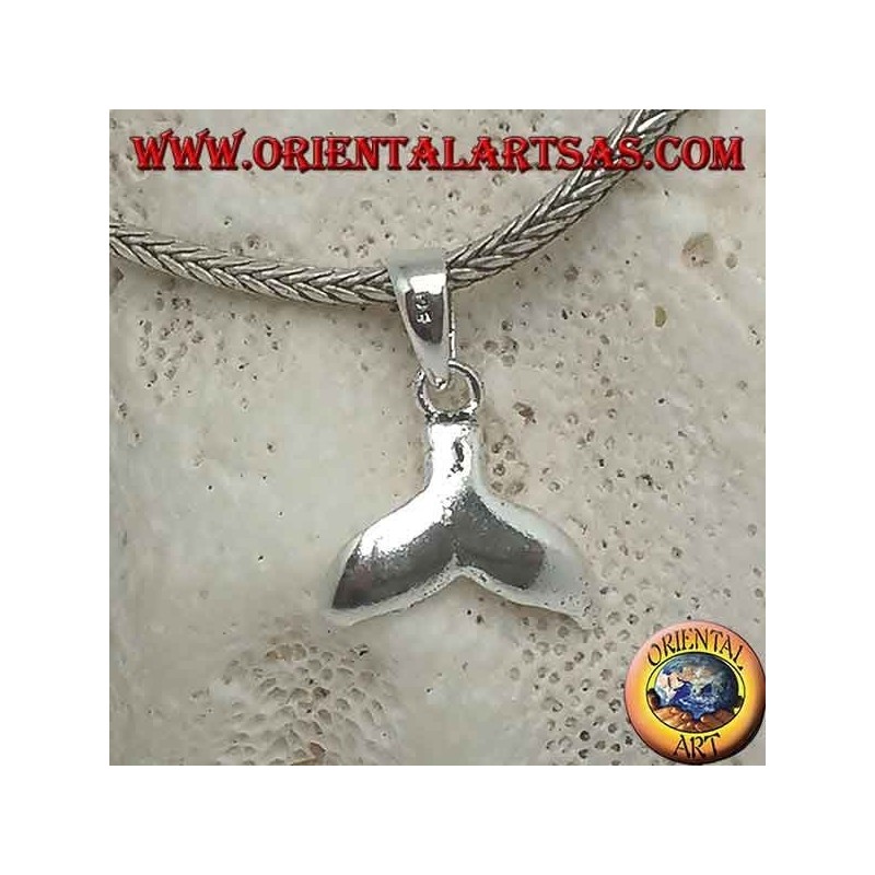Ciondolo in argento coda di balena pendente piccola