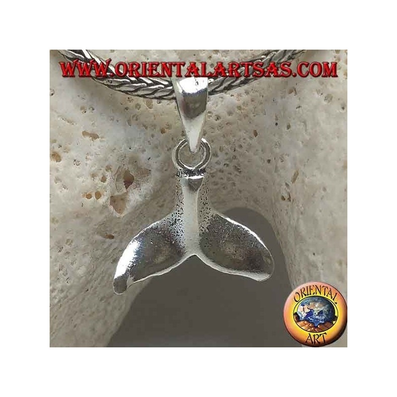 Colgante de plata colgante de cola de ballena pequeño