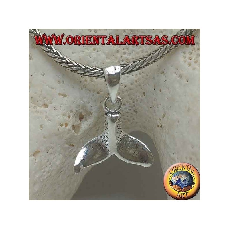 Silver pendant whale tail small pendant