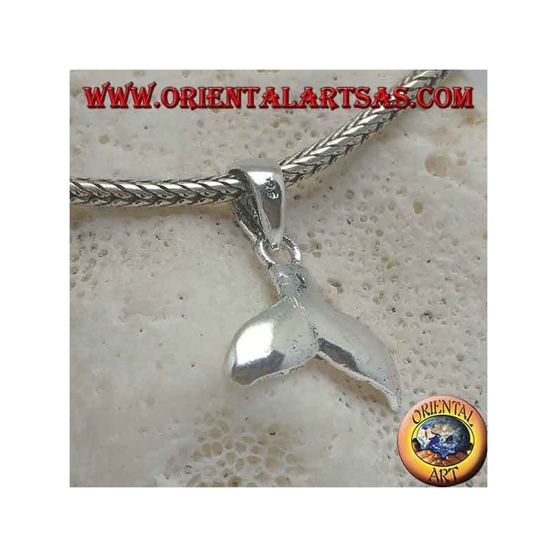 Ciondolo in argento coda di balena pendente piccola