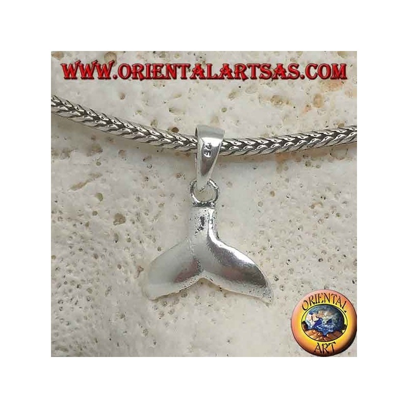 Colgante de plata colgante de cola de ballena pequeño