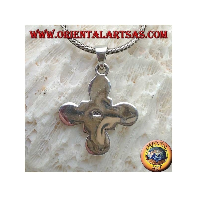Silver pendant cross of Celtic spirals