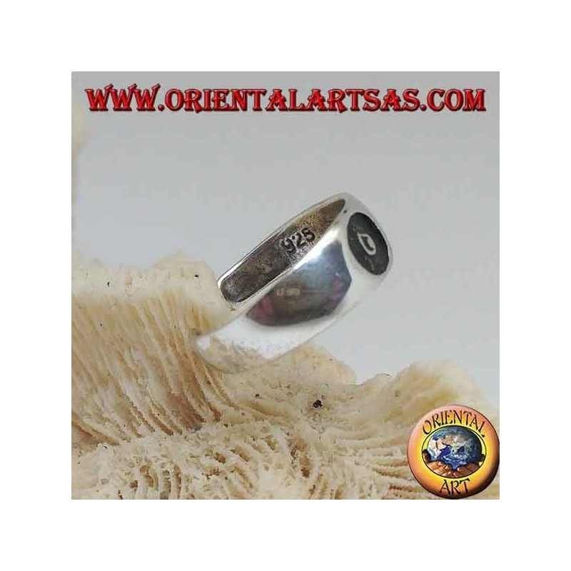 Anillo de plata para pies o falange con banda con bajorrelieve central