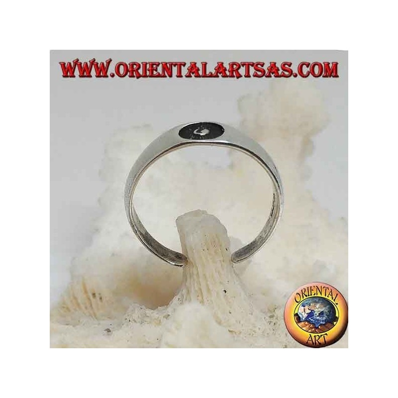 Bague en argent pour pieds ou phalange bandée avec bas-relief central
