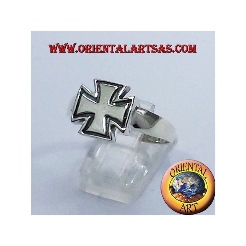 anillo cruzado templarios en plata